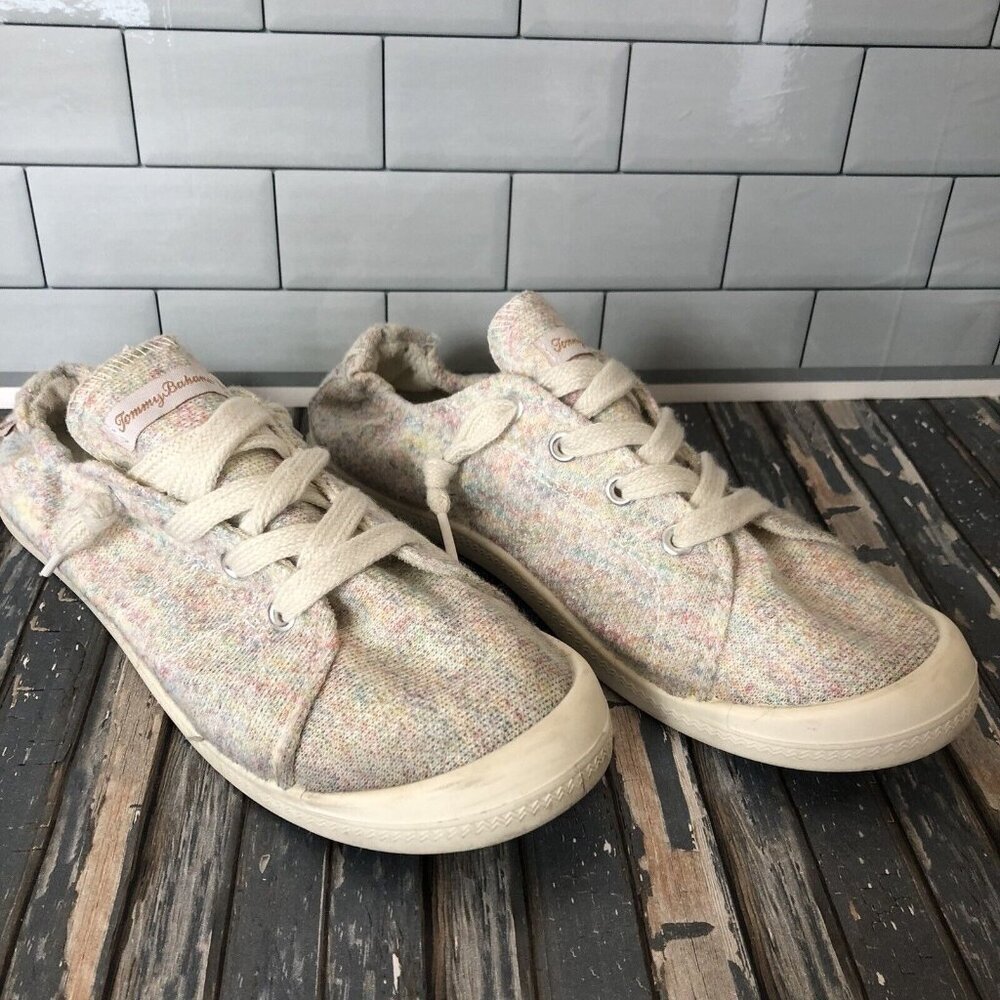 Tommy Bahama ~ Dots Right Women Casual Memory Foam Lace-Up Sneakers Pastels 8.5